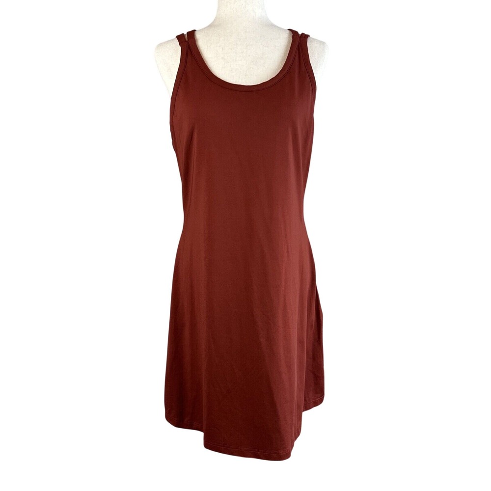 Title Nine Cirque De La Vie Dress Built in Bra Size L Solid Fired Brick Red